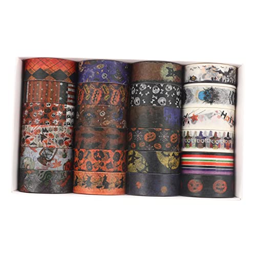 Gadpiparty 24 Stück Teiliges Halloween Washi Klebeband Dekoratives DIY Papierband mit Langlebigem Reißfestem Material Halloween-motive für Scrapbooking Geschenkverpackungen und Bastelprojekte von Gadpiparty