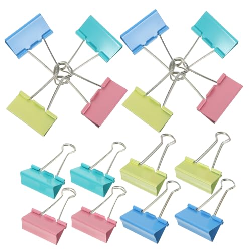 Gadpiparty 24Stücke Binder Clips Multifunktions Büroklammern Praktische Clips für Schule und Büro Rostfrei für Dokumentenorganisation und Aufbewahrung von Gadpiparty