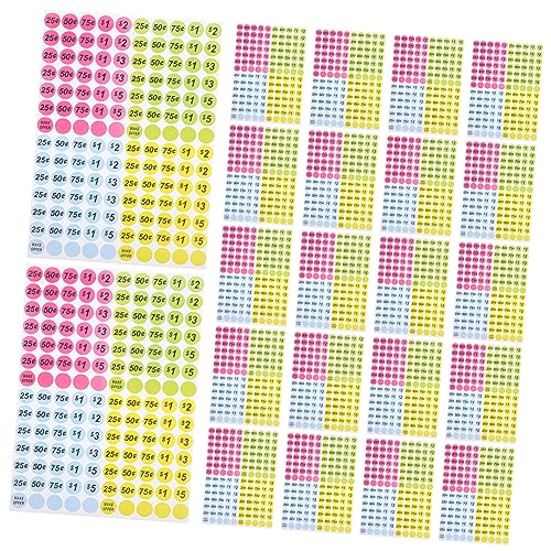 Gadpiparty 25 Blatt Preisaufkleber für Einzelhandel Bunte Selbstklebende Preisschilder für Kleine Unternehmen Leicht Ablösbar für Geschäfte und Verkaufsaktionen von Gadpiparty