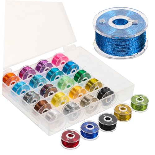 Gadpiparty 25 Rollen Metallisierte Stickgarne Nähfäden für Diy Stickprojekte und Handarbeiten Hochwertige Nähutensilien Farben von Gadpiparty