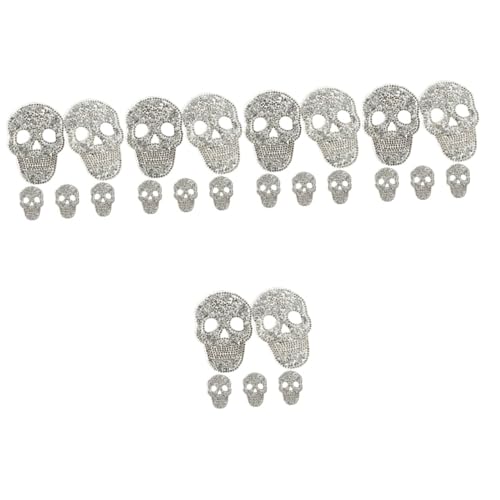Gadpiparty 25 Stk. Schädel Strass Bügelflicken Multifunktionale Bestickte Aufnäher Flexible Applikationen zum Aufbügeln und Aufnähen Geeignet für Kleidung Jeans Leder Taschen DIY Dekoration von Gadpiparty
