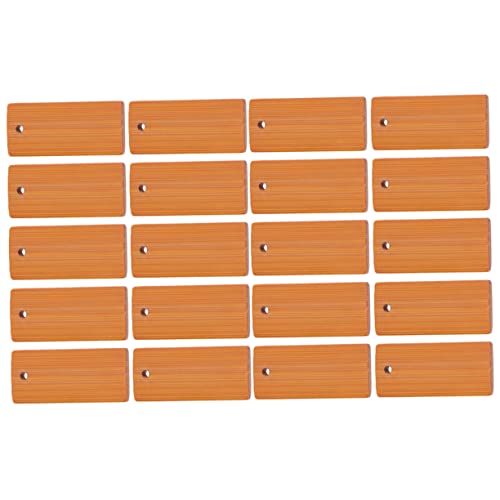 Gadpiparty 25 Stück DIY Bamboo Keychain Anhänger Rechteckige Schlüsselanhänger mit Vorgebohrten Löchern Stabile und Langlebige Schlüsselanhänger für Personalisierte Namensschilder und von Gadpiparty
