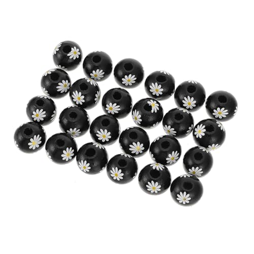 Gadpiparty 25 Stück Holzperlen Daisy Spacer Beads für Diy Schmuckherstellung Runde Abstandshalterperlen Farbenfrohe Holzperlen für Armbänder und Langlebig und im Design von Gadpiparty