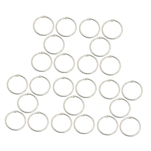 Gadpiparty 25 Stück Ringring -Eisenschnalle Zubehör Schlüsselringe Clipringe Ordnerringe Ringordner für lose Blätter Schlüsselring-Clip Flexible Buchringe Metall Silber von Gadpiparty