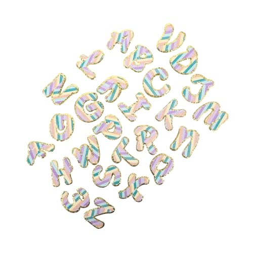 Gadpiparty 26 Stück Teiliges Bestickter Buchstaben Aufnäher mit Bunten Goldkanten Selbstklebend zum Aufnähen oder Aufbügeln Kleidung Rucksäcke Schuhe DIY Textildekoration und Reparatur von Gadpiparty