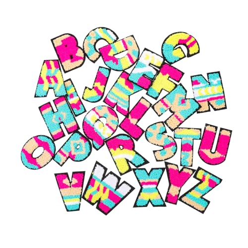 Gadpiparty 26 Stück Teiliges von Bügelbuchstaben Patches Strapazierfähigem Material für Kleidung Taschen Hüte und Mehr Farbenfrohe Dekorative Buchstabenaufnäher für DIY Reparaturen und von Gadpiparty