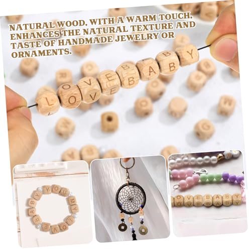 Gadpiparty 260 Stk. Teiliges Quadratische Beech Holzbuchstaben Perlen pro Buchstabe Natürliche Kleine Holzperlen für Schmuckherstellung Diy Armbänder Halsketten und Bastelprojekte von Gadpiparty