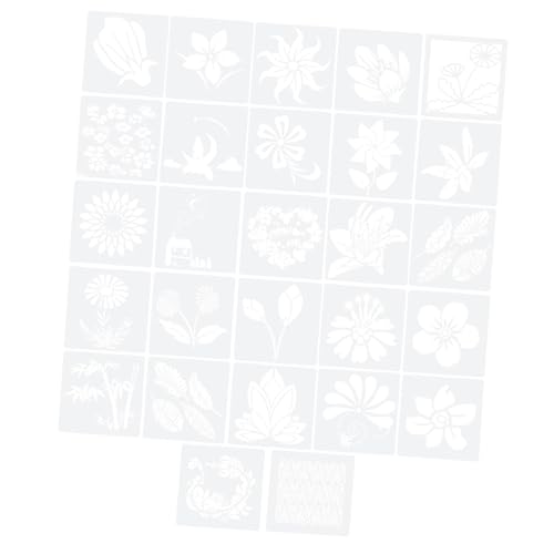 Gadpiparty 27 Blatt DIY Malschablonen für Teiliges mit Blumenförmigen Wiederverwendbaren Schablonen für Bastelprojekte Wanddekoration Fotoalben und Grußkarten von Gadpiparty