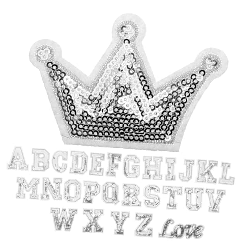 Gadpiparty 28 Stück Bügelbuchstaben Pailletten Teilig Glitzer Aufnäher für Kleidung Taschen Hüte Selbstklebend Diy Reparatur Dekoration Langlebig Vielseitig Einsetzbar von Gadpiparty