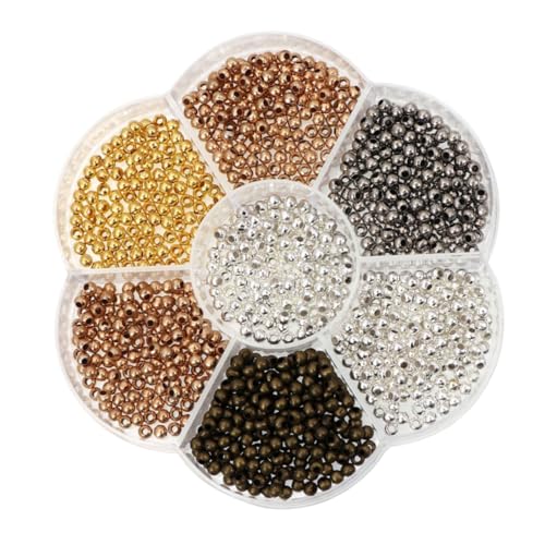 Gadpiparty 2800 Stück Teiliges DIY Schmuckperlen aus Kupfer Spacer Beads für Armbandherstellung Lose Perlen für Individuelles Basteln Langlebige Metallzwischenperlen für Kreative Gadpiparty 2800 Stück Teiliges DIY Schmuckperlen aus Kupfer Spacer Beads für Armbandherstellung Lose Perlen für Individuelles Basteln Langlebige Metallzwischenperlen für Kreative von Gadpiparty
