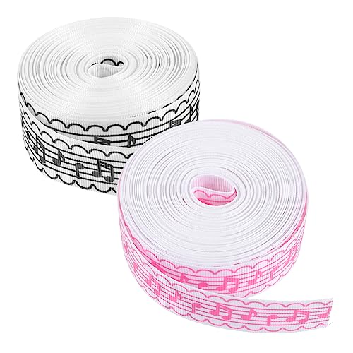 Gadpiparty 2Rollen Festival Geschenkband Noten Muster Packungsband Für DIY Handwerk Geburtstagsdekoration Waschbar Vielseitig Einsetzbar Yards von Gadpiparty