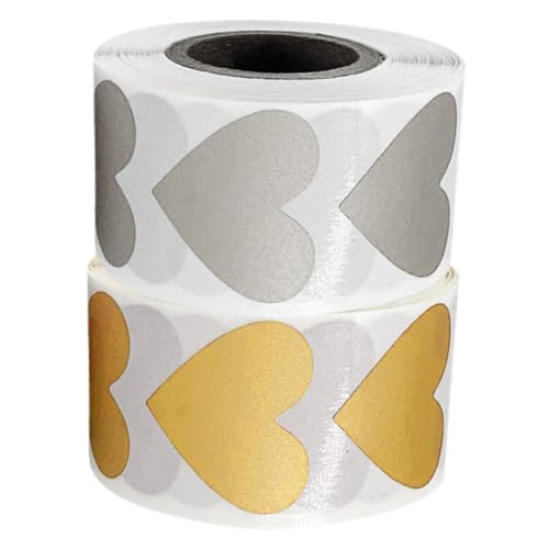 Gadpiparty 2Rollen Herzförmige Rubbelaufkleber DIY Roségold Selbstklebend pro für Spielepreise Einladungen Grußkarten und Kreative Bastelprojekte von Gadpiparty