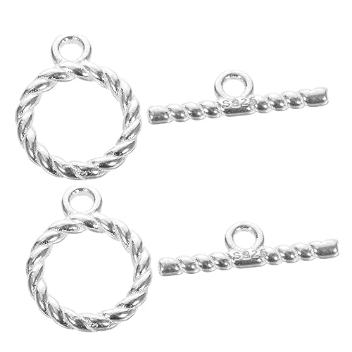 Gadpiparty 2Sätze Silber Knebelverschlüsse für DIY Schmuck Armband und Halskettenverbindungen Einfache Installation Langlebig und Attraktiv für Handgefertigte Designs von Gadpiparty