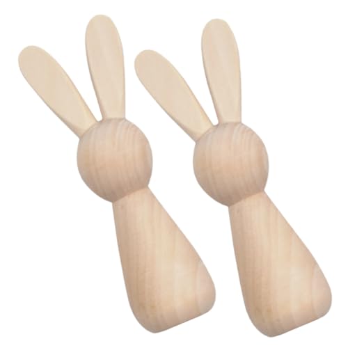 Gadpiparty 2Stücke DIY Unfertige Holzpuppen Mini Holzkaninchen Zum Bemalen Graffiti Für Puppenhaus Zubehör Unlackierte Holzfiguren Für Erwachsene von Gadpiparty
