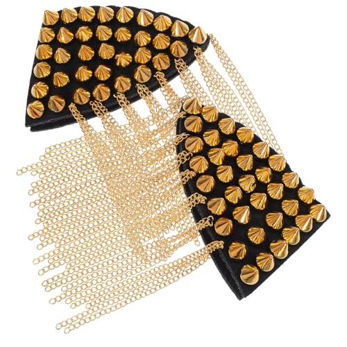 Gadpiparty 2Stücke Goldene Schulterklappen Mit Quasten Vintage Punk Stil Epauletten Kostüm Dekoration Für Jacken Und Blazer Nieten Und Fransen Für Herren Gadpiparty 2Stücke Goldene Schulterklappen Mit Quasten Vintage Punk Stil Epauletten Kostüm Dekoration Für Jacken Und Blazer Nieten Und Fransen Für Herren von Gadpiparty