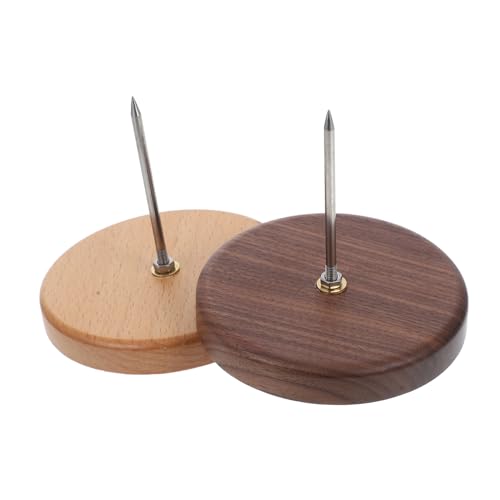 Gadpiparty 2Stücke Quittungs Spike mit Holzsockel Metall Spike für Rechnungen Memo Halter Vielseitig Einsetzbar für Restaurant und Büro Design von Gadpiparty