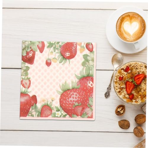 Gadpiparty 2er-pack Erdbeer -gedruckte Serviette Sommer Erdbeerpartyzubehör Erste Dusche Gäste Servietten Für Die Brautparty Und Rosa Braut- Thematisiert Erdbeere Zellstoff von Gadpiparty