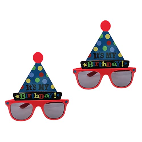 Gadpiparty 2st Geburtstagsbrille Hund Katze Geburtstag Geburtstagsfeier Kopfschmuck Geburtstag Kostüm Geburtstag Brille Geburtstag Lustige Hut Brille Plastik Sonnenbrille Niedlich von Gadpiparty