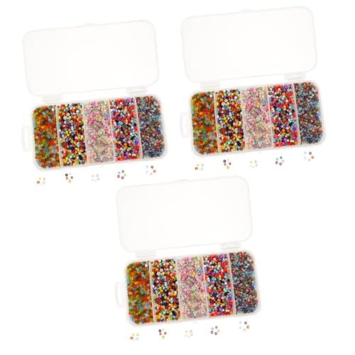 Gadpiparty 3 Boxen Diy Glasperlen für Schmuckherstellung Spacer Beads Armbänder und Box Bastelperlen für Handarbeiten und Dekorationen von Gadpiparty