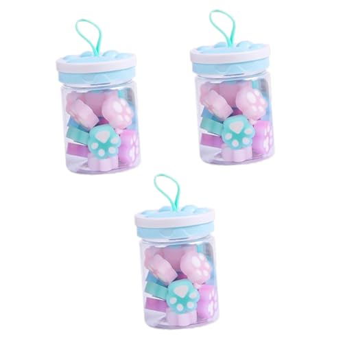 Gadpiparty 3 Boxen Katze Pfoten Radiergummis Farbige Nachtleuchtende Radiergummis für Schüler Praktische Schulstationery mit Verschiedenen Farben Lustige und Nützliche von Gadpiparty