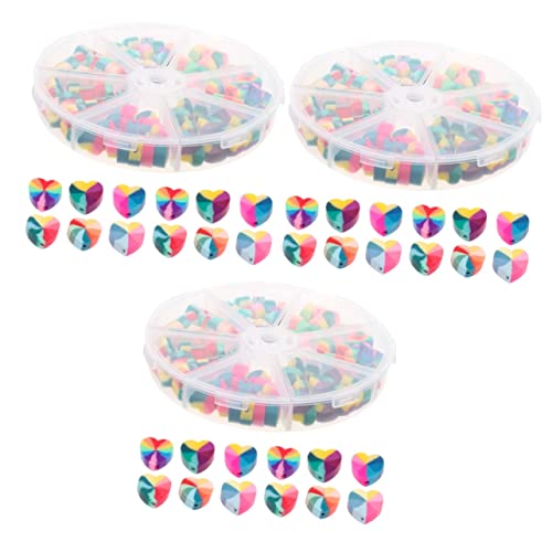 Gadpiparty 3 Boxen Regenbogen Liebesperlen Für Schmuck Herz Schlüssel Groß Schnell Diy-perlen Abstandsperlen Zum Basteln Polymer-ton von Gadpiparty