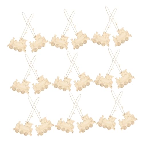 Gadpiparty 3 Holzzuganhänger Verschönerung Ausschnitte Form Kleinkinder Ornamente Unvollendetes Eisenbahnhandwerk Zugkopf Holzscheibe hängende hölzerne Zugscheiben Zuganhänger aus Holz von Gadpiparty