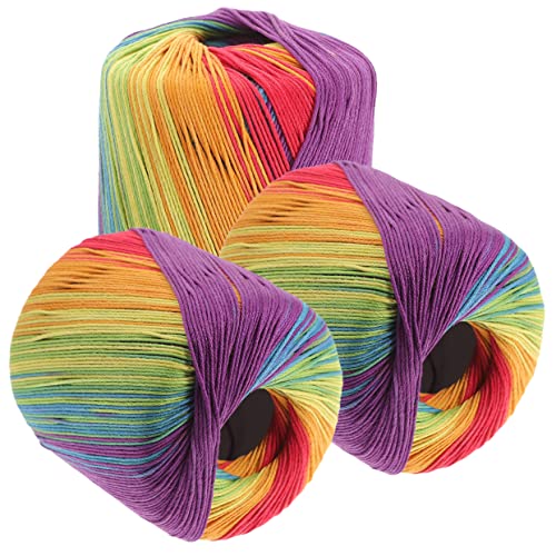 Gadpiparty 3 Rollen Baumwollgarn für DIY Handarbeiten Weiches Flexibles Strickgarn Regenbogenfarben für Schals Decken und Pullover Handstrick und Häkelmaterial Gadpiparty 3 Rollen Baumwollgarn für DIY Handarbeiten Weiches Flexibles Strickgarn Regenbogenfarben für Schals Decken und Pullover Handstrick und Häkelmaterial von Gadpiparty