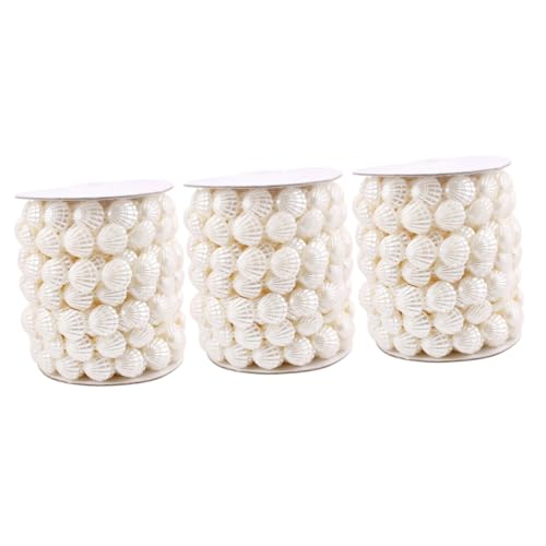 Gadpiparty 3 Rollen Beaded Curtain Beads für Diy Schmuck und Dekoration Imitation Muscheln mit Vielseitig Einsetzbar für Feste und Anlässe für Badezimmer und Boho Aesthetics von Gadpiparty