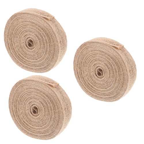 Gadpiparty 3 Rollen DIY Handgefertigte Hanfseil Sackleinen Hochzeitsverpackungsbänder Dekoband DIY Geschenkband Bänder Zum Basteln Blumenstraußband DIY Band Bänder Zum Basteln Jute von Gadpiparty