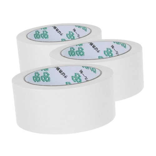 Gadpiparty 3 Rollen Dichtungsband Packband aus Papier Band schwere Papierversandband Post ziehen um Klebstoff Klebeband für Verpackungskartons Verpackungsband für den Versand Kraftpapier Weiß von Gadpiparty