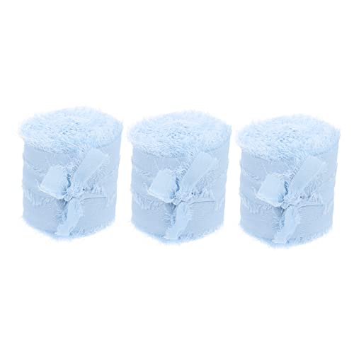 Gadpiparty 3 Rollen Fransen Chiffonband Seidenähnliche Schleifenbänder für Diy Blumenverpackung Geschenkverpackung Breit für Hochzeiten Partys und Bastelprojekte von Gadpiparty