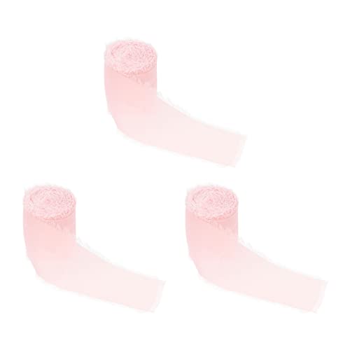 Gadpiparty 3 Rollen Fransenkante Dekorative Bänder Hochzeit Bouquets und Geschenkverpackung Yards pro Rolle Chiffonbänder für Hochzeiten und Partys von Gadpiparty