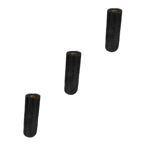 Gadpiparty 3 Rollen Halloween Dekoratives Mesh Band Metallisches Netzband Geschenkverpackung DIY Bastelband für Kränze Partydeko Schwarz von Gadpiparty