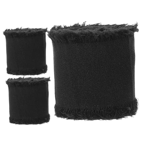 Gadpiparty 3 Rollen Hand zerlegtes Chiffonband Hochzeitsband Randband Zierbänder für Bastelarbeiten Band für Blumen Blumenbandbesatz Stoffbänder dekorative Fransenbänder Polyester Schwarz Gadpiparty 3 Rollen Hand zerlegtes Chiffonband Hochzeitsband Randband Zierbänder für Bastelarbeiten Band für Blumen Blumenbandbesatz Stoffbänder dekorative Fransenbänder Polyester Schwarz von Gadpiparty