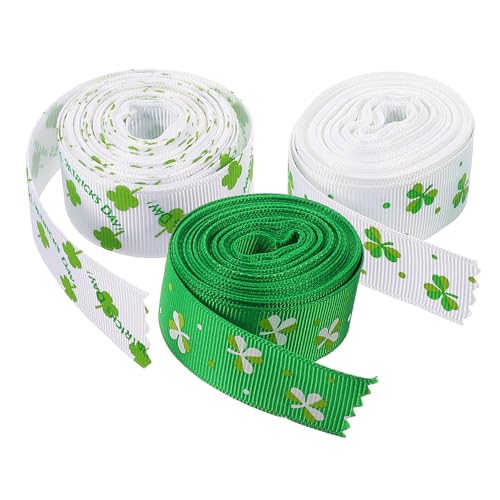 Gadpiparty 3 Rollen Patrick's Day Geschenkband Vielfältige Dekorationsmöglichkeiten für Party Verpackung und DIY Projekte Hochwertiges Sicheres Stoffmaterial mit Festlichem Design Yards von Gadpiparty