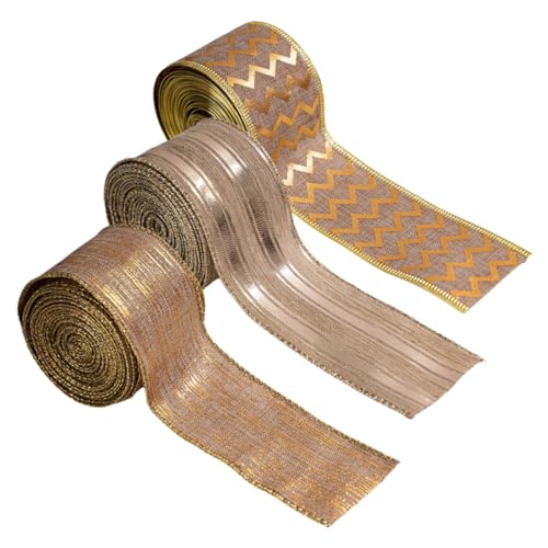 Gadpiparty 3 Rollen Rustikale Weihnachtsbandrollen mit Drahtkante Leinen-bastelband aus Jute Flexibel und Formstabil für Kränze Geschenkverpackung Diy-schleifen und Festliche Dekorationen Gadpiparty 3 Rollen Rustikale Weihnachtsbandrollen mit Drahtkante Leinen-bastelband aus Jute Flexibel und Formstabil für Kränze Geschenkverpackung Diy-schleifen und Festliche Dekorationen von Gadpiparty