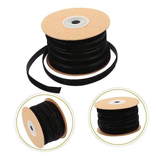 Gadpiparty 3 Rollen Schwarzes Breites Samtband Glatte Oberfläche Hochwertiges Geschenkband für DIY Basteln Geschenkverpackung Hochzeit und Festdeko von Gadpiparty