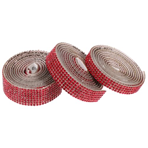 Gadpiparty 3 Rollen Selbstklebende Strassstein Bänder Reihen Glitzernde Dekorationsstreifen aus Resin Flexible Bastelstreifen für Kleidung und DIY Schmuckverzierung von Gadpiparty