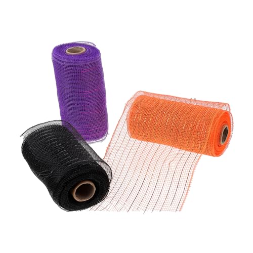 Gadpiparty 3 Rollen Teiliges Mesh Band Schwarz Dunkelviolett und Orange Halloween Kranz Diy Schleifenband aus Polyester Metallfolie Dekorationsnetz für Bastelarbeiten und Geschenkverpackungen Gadpiparty 3 Rollen Teiliges Mesh Band Schwarz Dunkelviolett und Orange Halloween Kranz Diy Schleifenband aus Polyester Metallfolie Dekorationsnetz für Bastelarbeiten und Geschenkverpackungen von Gadpiparty
