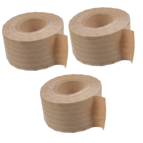 Gadpiparty 3 Rollen Wasseraktiviertes Kraftpapier Klebeband Stark Haftend für Verpackungen und Versand Einfach zu Verwenden Vielseitig Einsetzbar Sicher und Robust von Gadpiparty