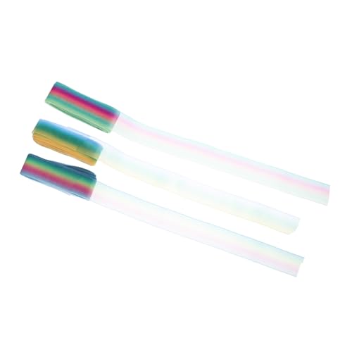 Gadpiparty 3 Rollen Yards Chiffonbänder Regenbogenfarben für DIY Dekorationen und Bastelarbeiten Halbltransparente Geschenkverpackungsbänder für Projekte von Gadpiparty