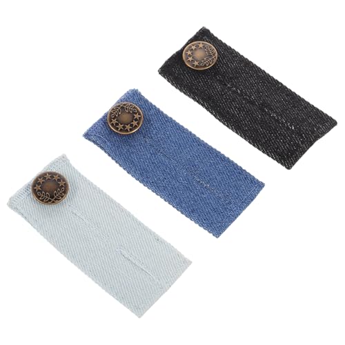 Gadpiparty 3 STÜCKE Teiliges Hosenbundverlängerung mit Knopf für Damen und Herren Verstellbarer Taillenspanner für Jeans und Stoffhosen Elastischer Bunddehner für Schwangere in Schwarz von Gadpiparty