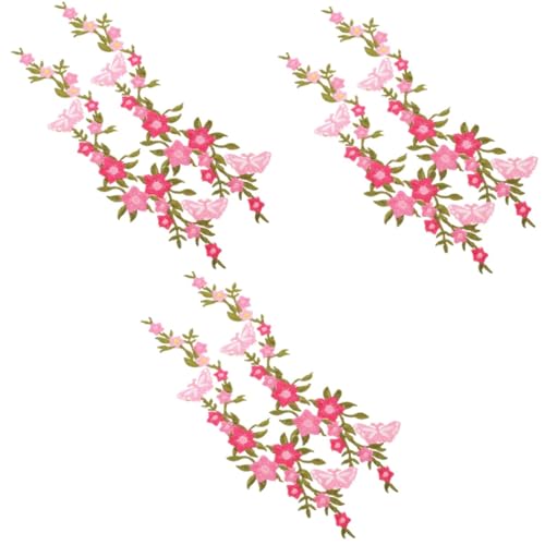 Gadpiparty 3 Sätze Bestickte Bügelflicken Schmetterling Und Blume Diy Applikationen Zum Aufbügeln Für Kleidung Taschen Und Hüte Farbige Patch Für Reparaturen Und Dekoration 2 Stück * 3 von Gadpiparty