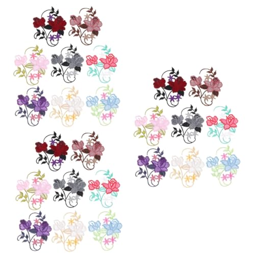 Gadpiparty 3 Sätze Blumen Stickerei Stoff Aufkleber Party Blumen- Patch Bestickt Igelkostümkinder Fashing Costume Sticker Weihnachten Bügeleisen Stickkleber Stoffzubehör 8 Stück * 3 von Gadpiparty