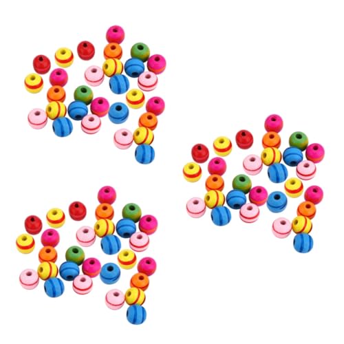 Gadpiparty 3 Sätze Bunte Holzperlen Für Diy Schmuckherstellung Runde Spacer Beads Für Armbänder Und Für Kreative Bastelprojekte 100 Stücke * 3 von Gadpiparty