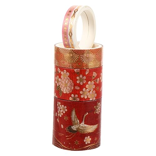 Gadpiparty 3 Sätze Chinesisches Stil Dunkelrot Dekoratives Klebeband Für Diy Scrapbooking Und Kunsthandwerk Pro Für Journals Und Projekte 5 Rollen * 3 von Gadpiparty