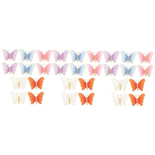 Gadpiparty 3 Sätze Diy Schmetterling Flicken Aufbügeln Teiliges Hochwertigen Stickerei Patches in Orange Weiß Und Lila Für Kleidung Jeans Taschen Und Mehr 10 Stück * 3 von Gadpiparty