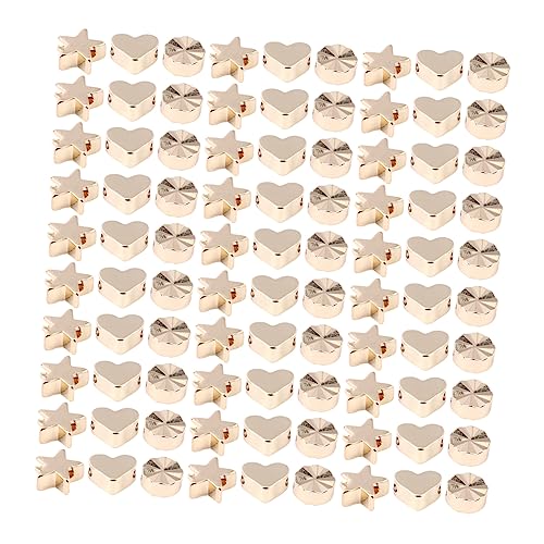 Gadpiparty 3 Sätze Diy Schmuck Zubehör Herz Stern Spacer Perlen Glänzende Bastelperlen Für Armbänder Für Schmuckherstellung 90 Stück * 3 von Gadpiparty