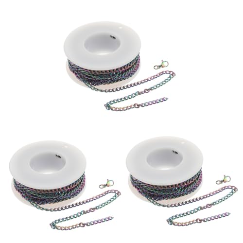 Gadpiparty 3 Sätze Edelstahlkettenzubehör Schließe groß Hummer Schlüssel Ersatz Schmuckketten zur Herstellung von Schmuck Ketten für die Schmuckherstellung Armbandzubehör Edelstahl 304 Bunt von Gadpiparty