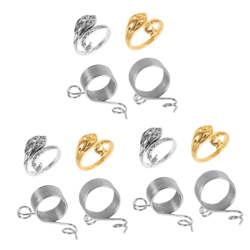 Gadpiparty 3 Sätze Fingerkabelanschluss Häkelstrickgarn D Anfänger Garn Häkeln Haken Stricken Häkeln Garnführungsringe Strickring Metallringe Rostfreier Stahl 4 Stück * 3 von Gadpiparty